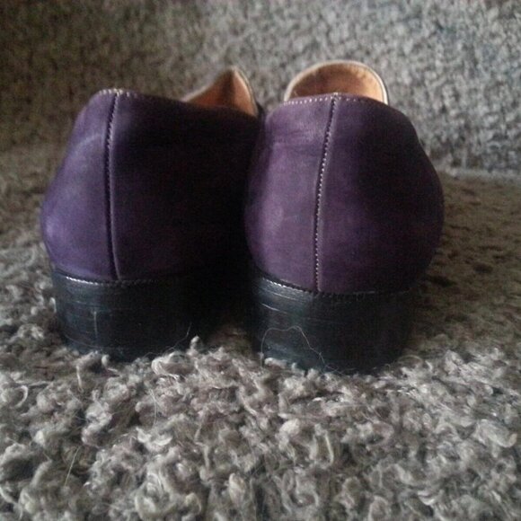 ROBERT CLERGERIE-Deep Violet Purple Nubuck Kiltie Loafers-Size 6-Excellent - Picture 5 of 7